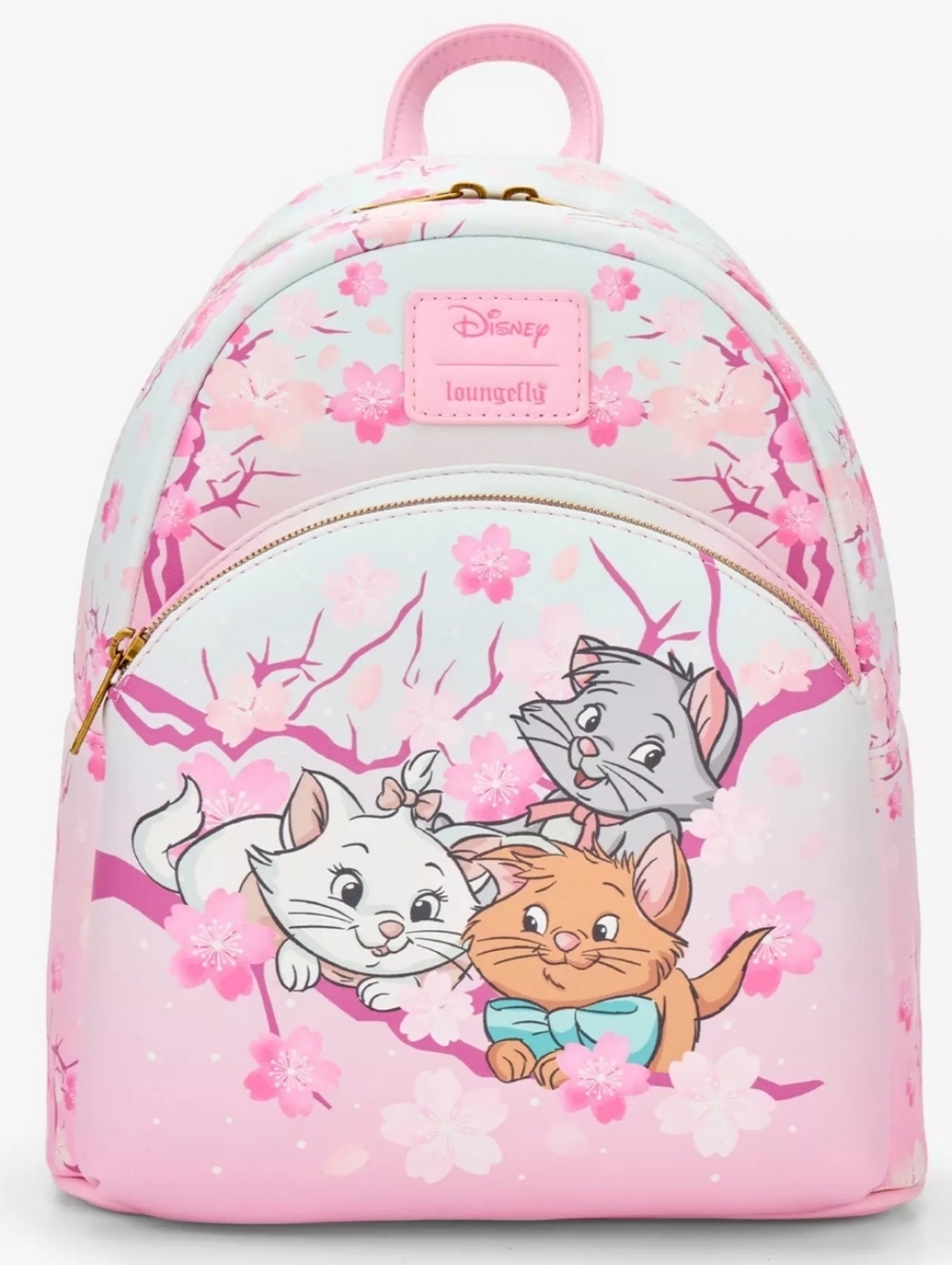 Disney Pink and Mint Cherry Blossom Kittens Mini Backpack
